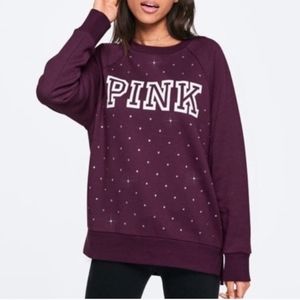 PINK Victoria's Secret Maroon Studded Sweatshirt
